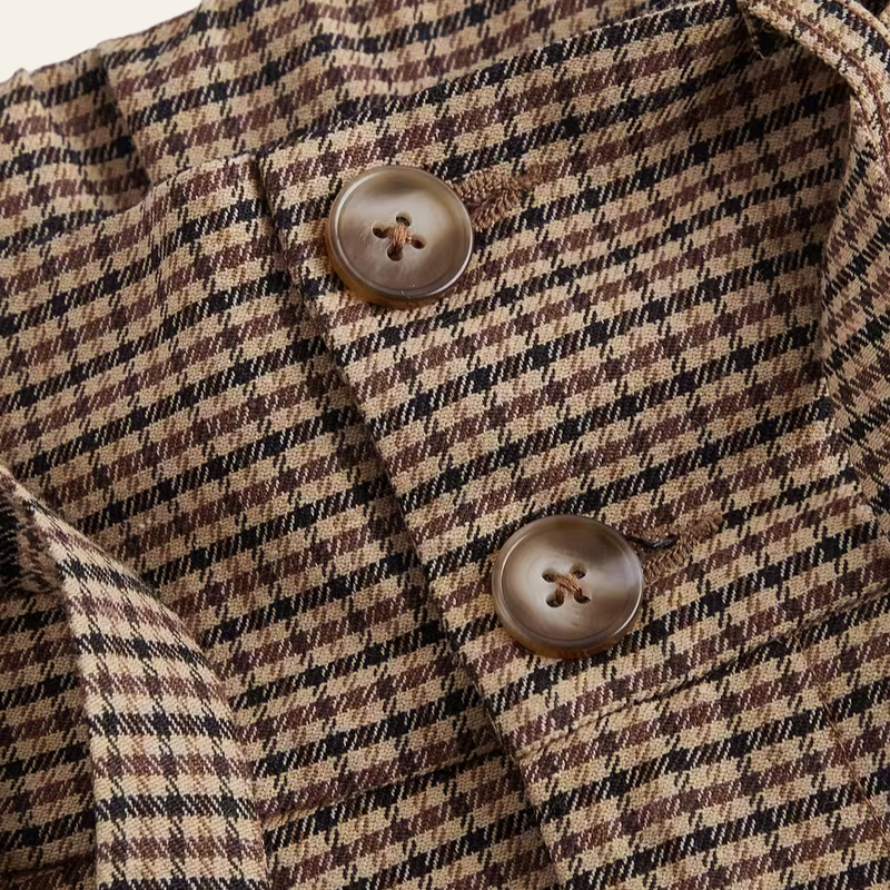 Orvalés |  Pantalon Élégant Femme Coupe Large à Carreaux Travail
