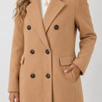 Orvalés | Manteau tweed femme double boutonnage coupe ample mi-long