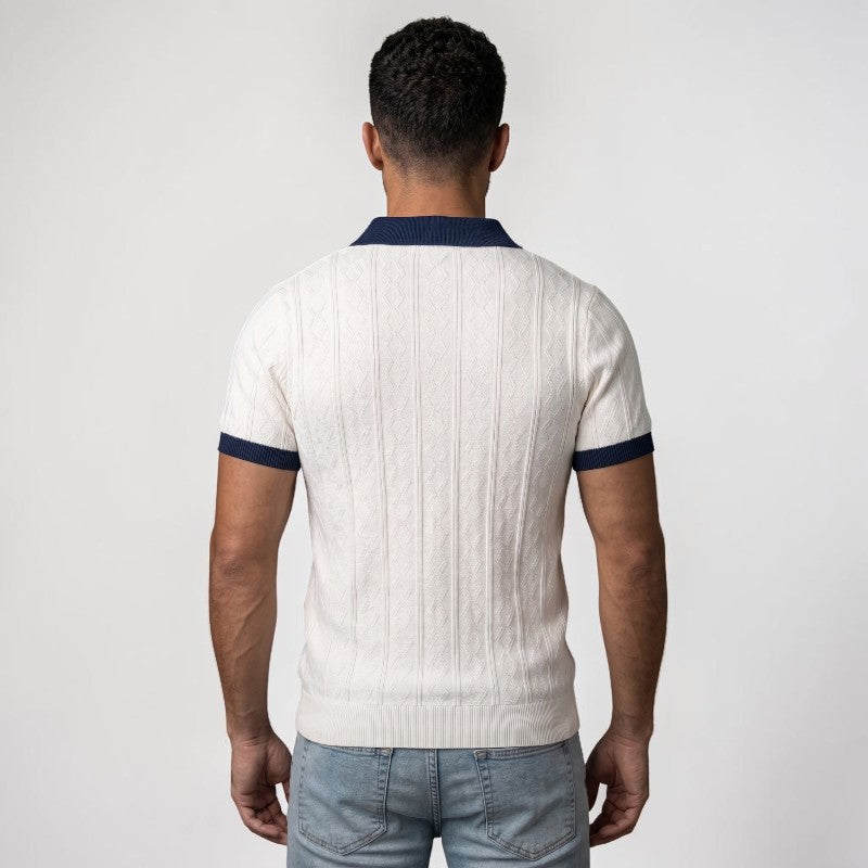 Orvalés | Polo Homme Jacquard Maille Style Classique Été Business Casual