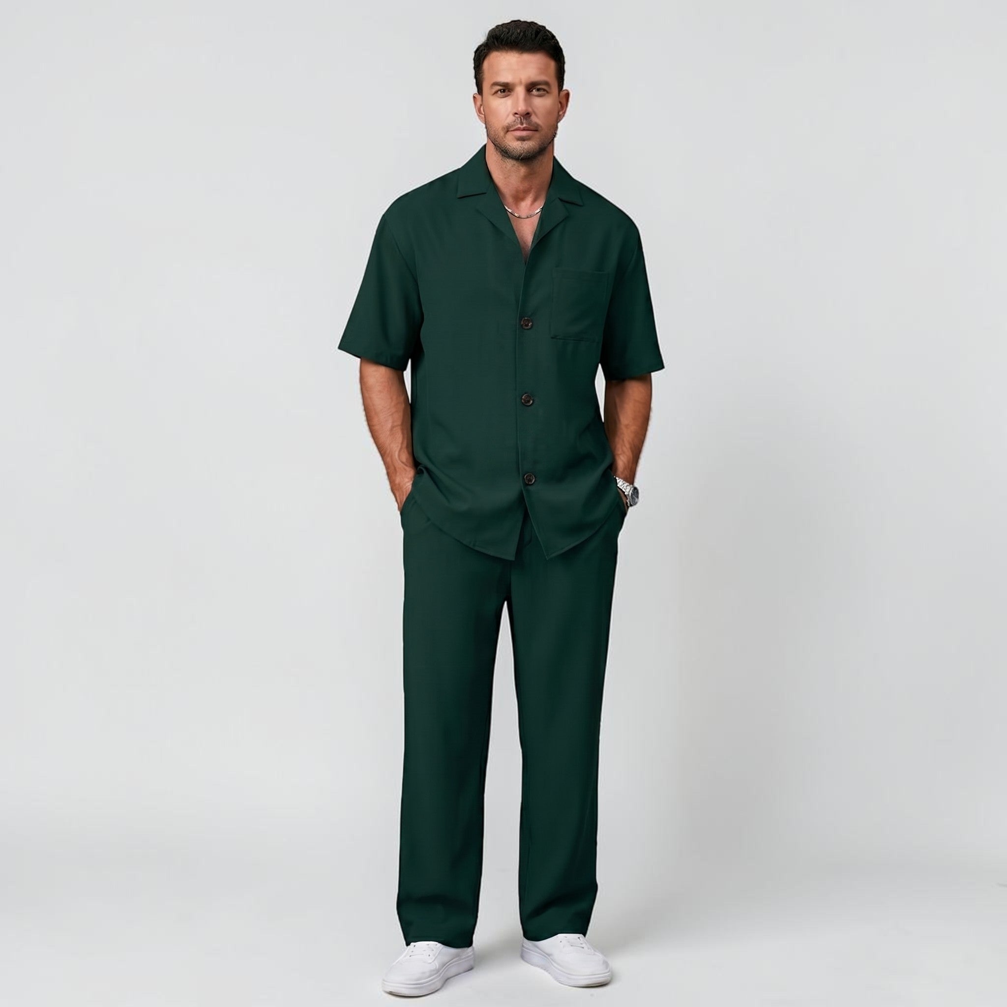 Orvalés | Ensemble Été Homme Deux Pièces Coupe Ample Pantalon Droit