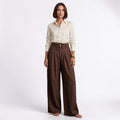 Orvalés | Pantalon Large Femme en Lin Taille Haute à Cordon d'Été