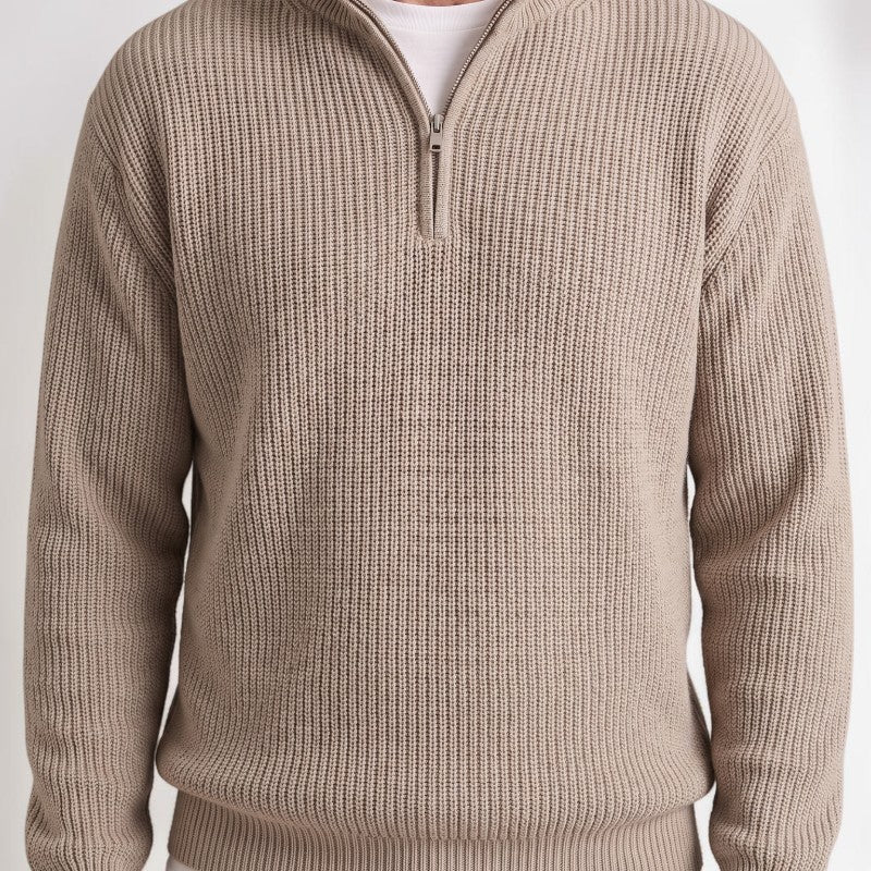 Orvalés | Pull en maille à demi-glissière, épaules tombantes homme