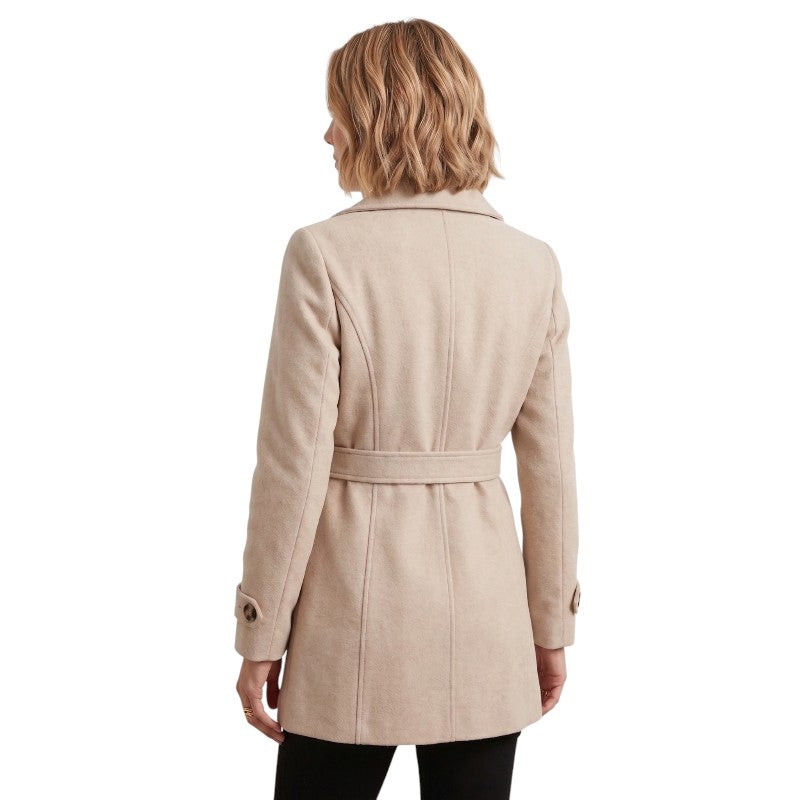 Orvalés | Manteau Tweed Femme Mi-Long Couleur Unie Hiver