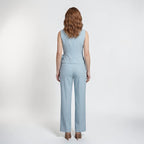 Orvalés | Ensemble Femme Rayé Sans Manches Pantalon Large Élégant