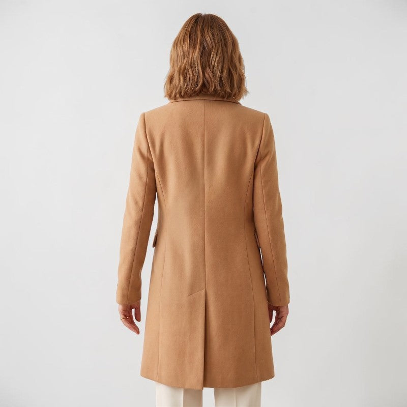 Orvalés | Manteau tweed femme double boutonnage coupe ample mi-long