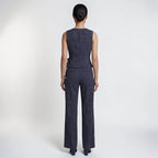 Orvalés | Ensemble Femme Rayé Sans Manches Pantalon Large Élégant