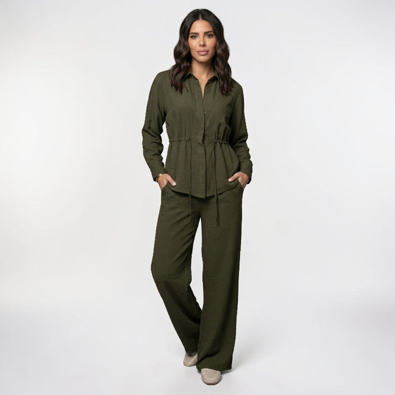 Orvalés | Ensemble Élégant Femme Coupe Classique Pantalon Large Luxe