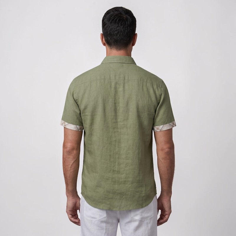 Orvalés | Chemise Homme en Lin à Manches Courtes avec Poche