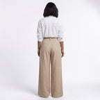 Orvalés | Pantalon Large Femme en Lin Taille Haute à Cordon d'Été
