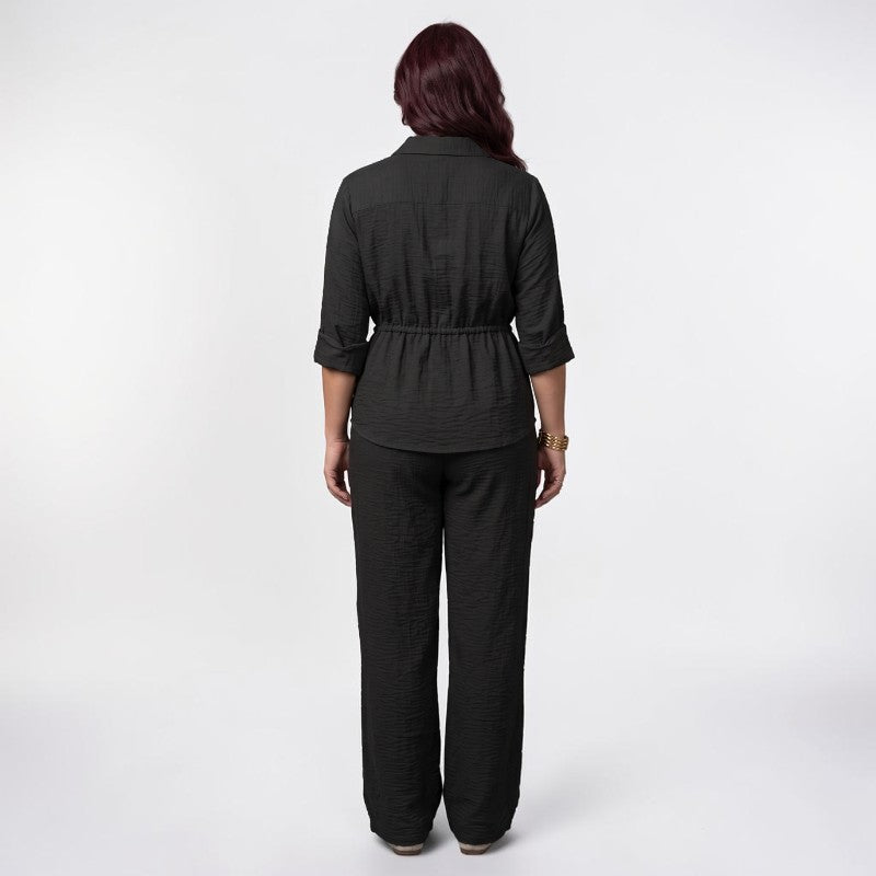 Orvalés | Ensemble Élégant Femme Coupe Classique Pantalon Large Luxe