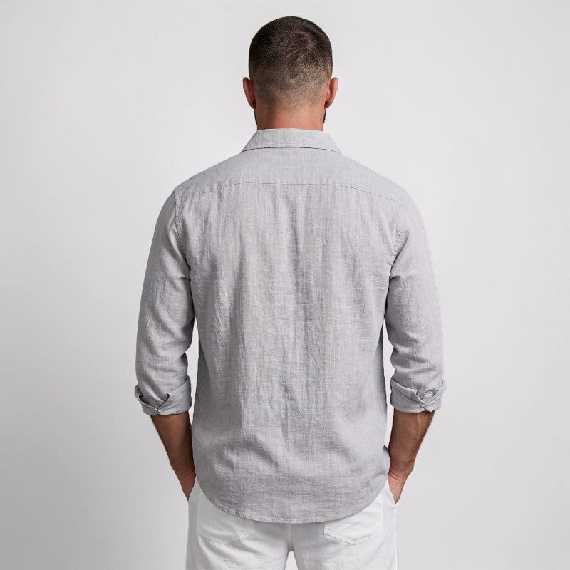 Orvalés | Chemise Homme Lin Style Manches Longues Légère et Respirante