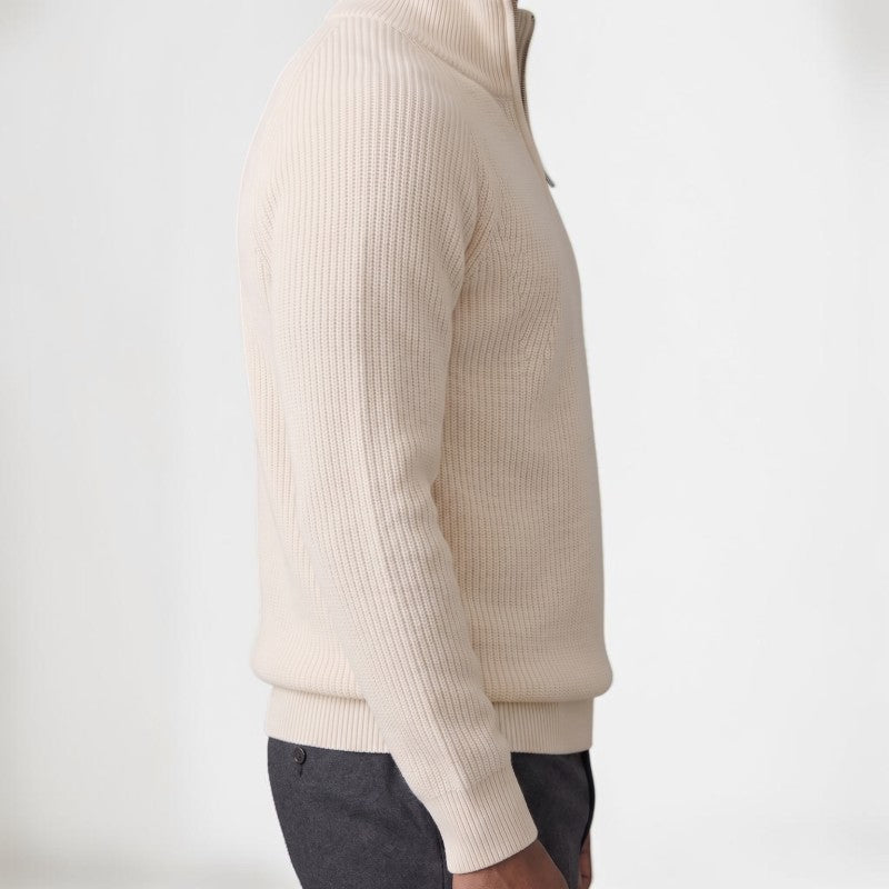 Orvalés | Pull col cheminée zippé homme maille épaisse chaud