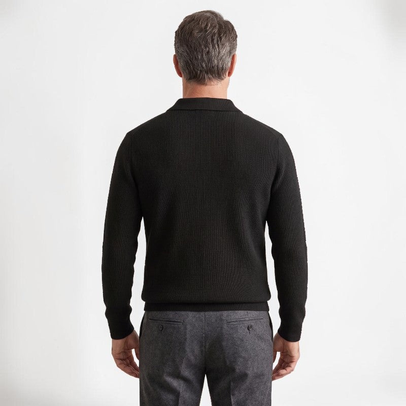 Orvalés | Pull homme col châle zip maille épaisse décontracté