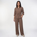 Orvalés | Ensemble Élégant Femme Coupe Classique Pantalon Large Luxe