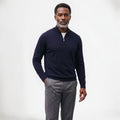 Orvalés | Pull Homme Col Cheminée Zippé Épais Couleur Unie