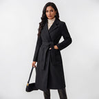 Orvalés | Manteau Long Femme Laine Ceinturé Poches
