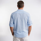Orvalés | Chemise Henley Homme en Lin Manches Longues Style Décontracté