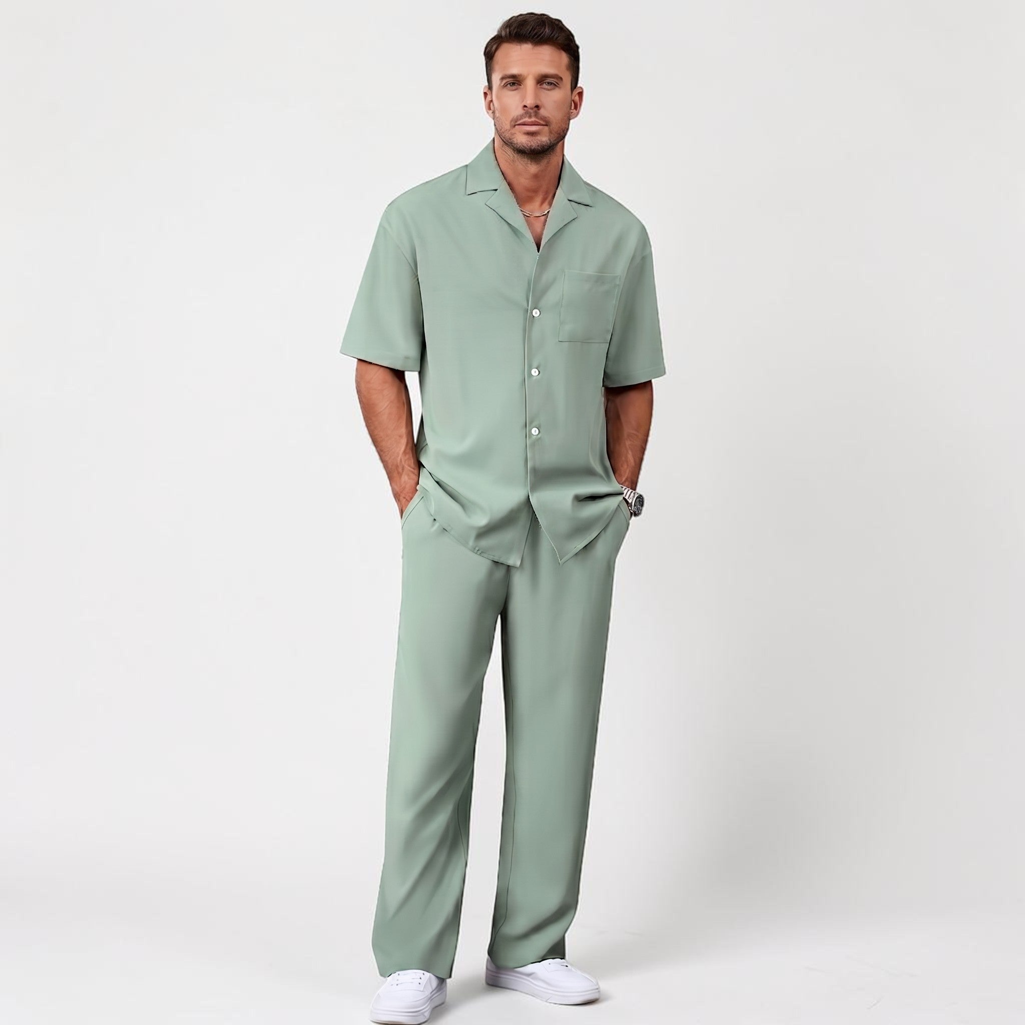 Orvalés | Ensemble Été Homme Deux Pièces Coupe Ample Pantalon Droit
