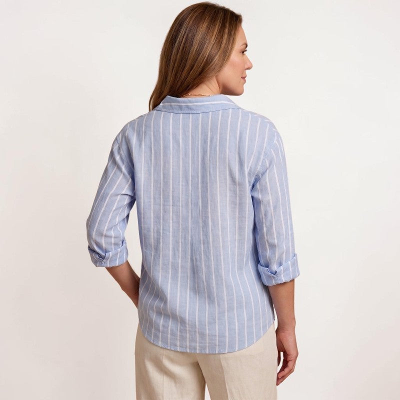 Orvalés | Chemise Femme Rayée Coupe Ample Col Classique Boutonnée