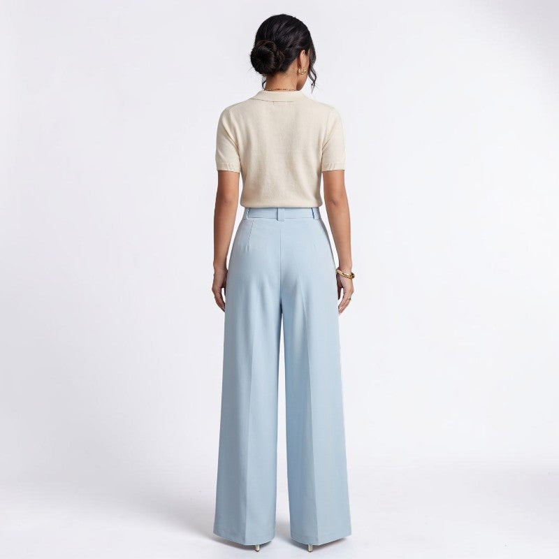 Orvalés | Pantalon Femme Taille Haute Coupe Large Style Classique