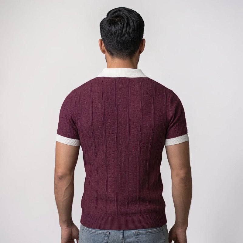 Orvalés | Polo Homme Jacquard Maille Style Classique Été Business Casual