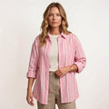 Orvalés | Chemise Femme Rayée Coupe Ample Col Classique Boutonnée
