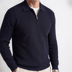 Orvalés | Pull homme col châle zip maille épaisse décontracté