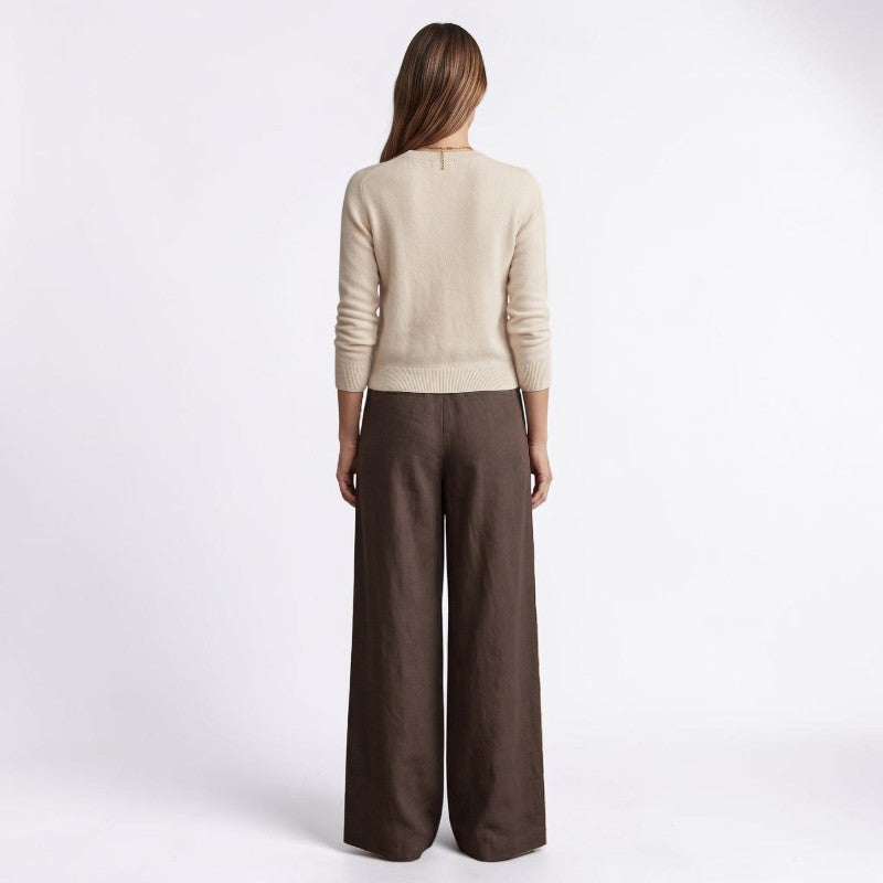 Orvalés | Pantalon Large Femme en Lin Mélangé – Coupe Ample Élégante