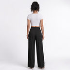 Orvalés | Pantalon Femme Taille Haute Coupe Large Style Classique