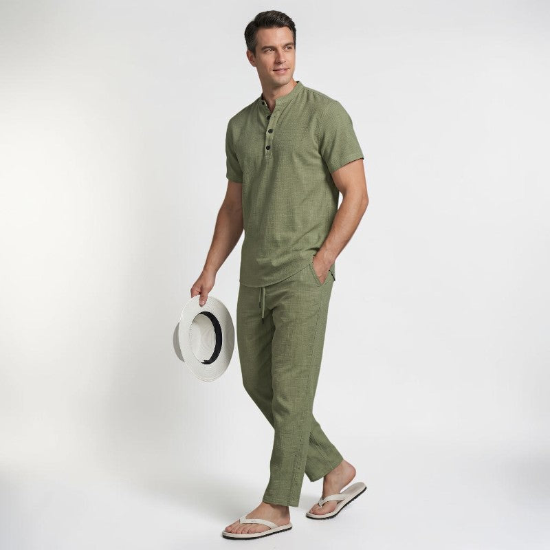 Orvalés | Ensemble Homme en Lin Décontracté pour Vacances et Resort
