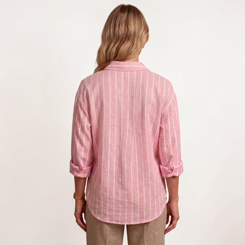 Orvalés | Chemise Femme Rayée Coupe Ample Col Classique Boutonnée