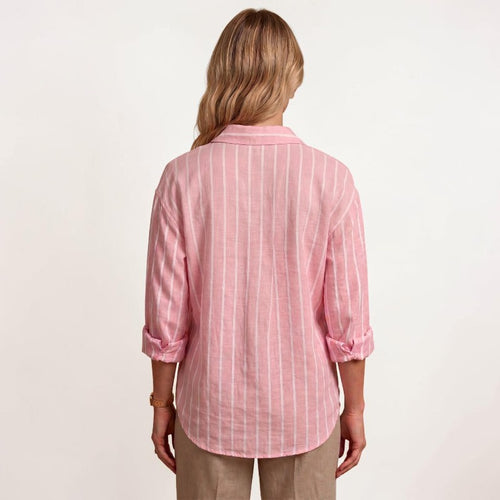 Orvalés | Chemise Femme Rayée Coupe Ample Col Classique Boutonnée