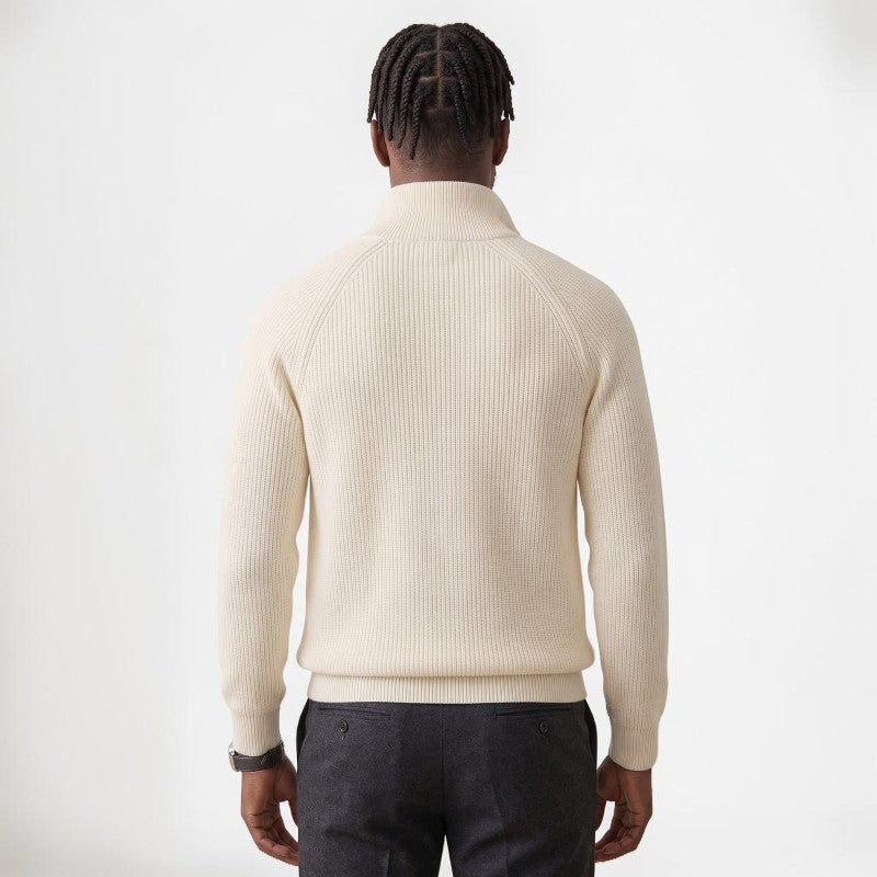 Orvalés | Pull col cheminée zippé homme maille épaisse chaud