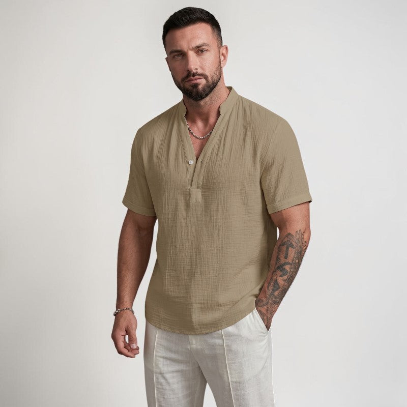 Orvalés | Chemise Henley en Lin Homme – Confort Respirant pour l'Été