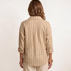 Orvalés | Chemise Femme Rayée Coupe Ample Col Classique Boutonnée