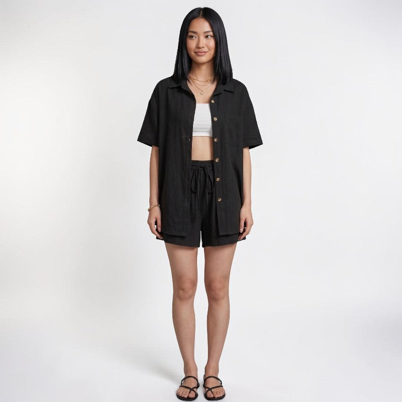 Orvalés | Ensemble Deux Pièces Femme Chemise Boutonnée et Short