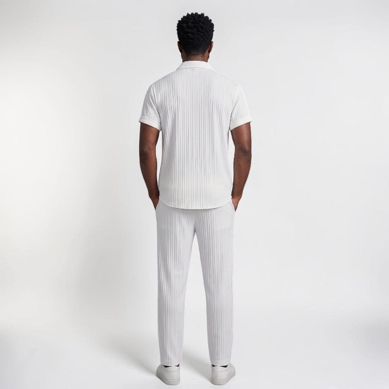 Orvalés | Ensemble Homme en Lin Chemise Manches Courtes et Pantalon