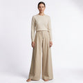 Orvalés | Pantalon Large Femme en Lin Mélangé – Coupe Ample Élégante