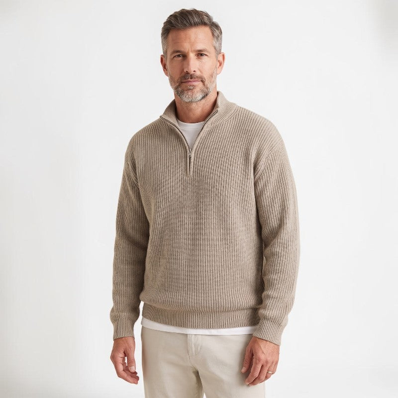 Orvalés | Pull en maille à demi-glissière, épaules tombantes homme