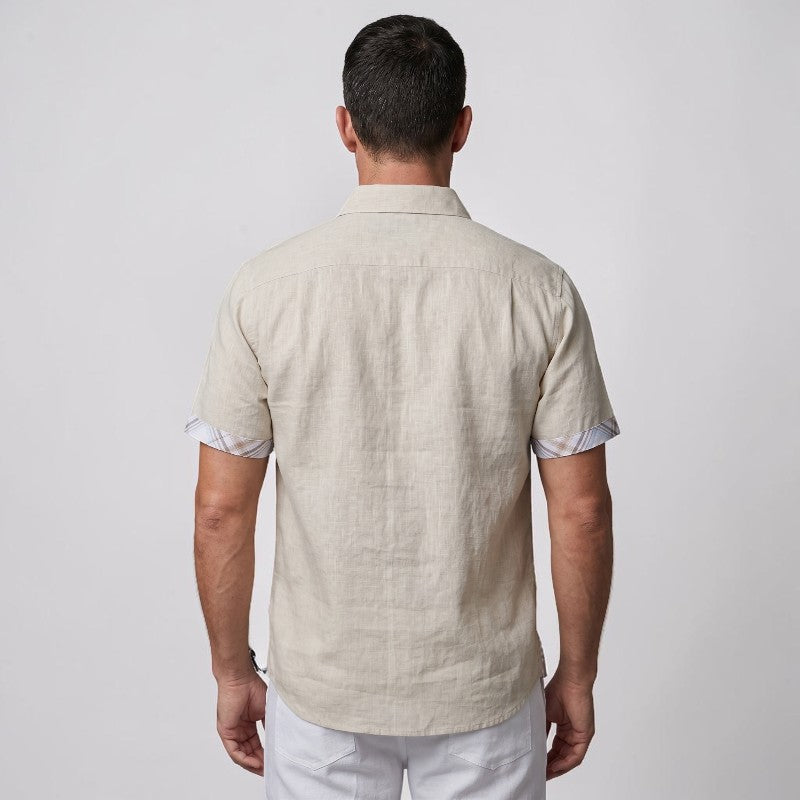 Orvalés | Chemise Homme en Lin à Manches Courtes avec Poche