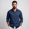 Orvalés | Chemise Homme Lin Style Manches Longues Légère et Respirante