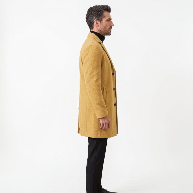 Orvalés | Pardessus Homme Long Laine Simple Boutonnage Hiver