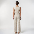 Orvalés | Ensemble Femme Rayé Sans Manches Pantalon Large Élégant