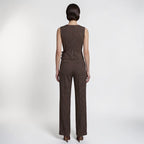 Orvalés | Ensemble Femme Rayé Sans Manches Pantalon Large Élégant