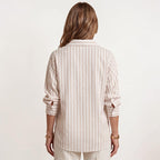 Orvalés | Chemise Rayée Femme à Col Classique – Manches Longues
