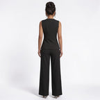 Orvalés | Ensemble Femme Chic Bureau Gilet et Pantalon Droit