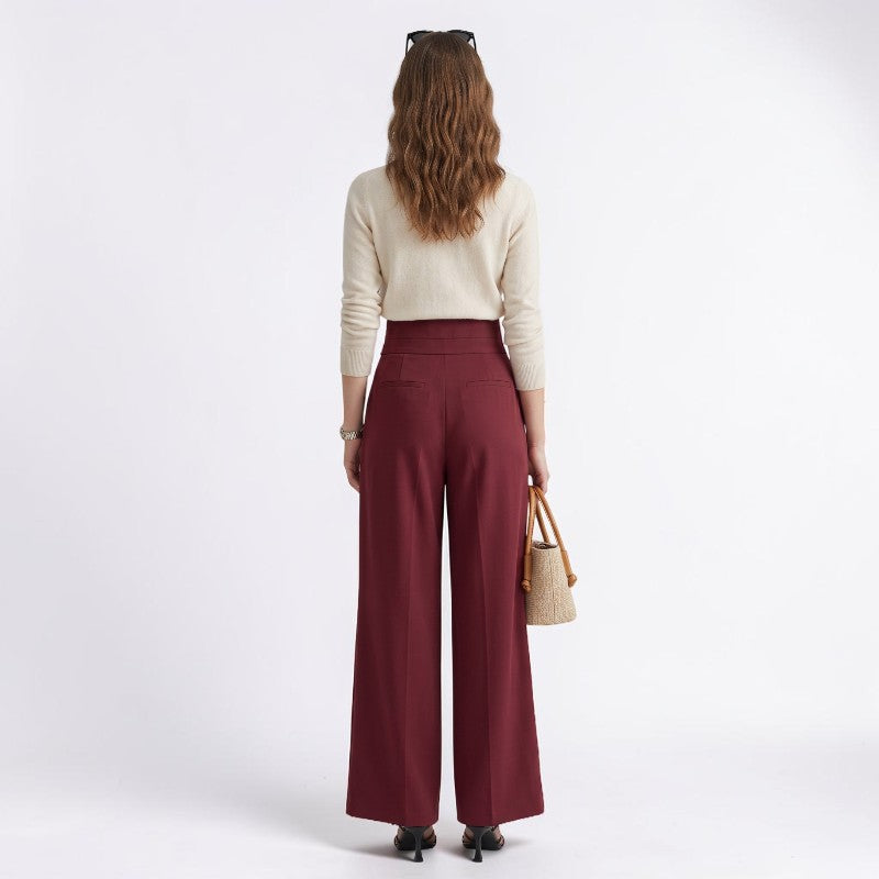 Orvalés | Pantalon Large Femme Taille Haute Chic Décontracté