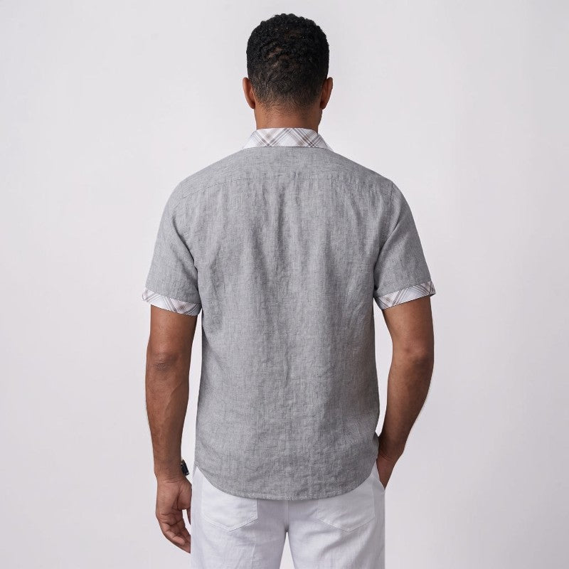 Orvalés | Chemise Homme en Lin à Manches Courtes avec Poche