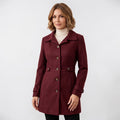 Orvalés | Manteau Tweed Femme Mi-Long Couleur Unie Hiver