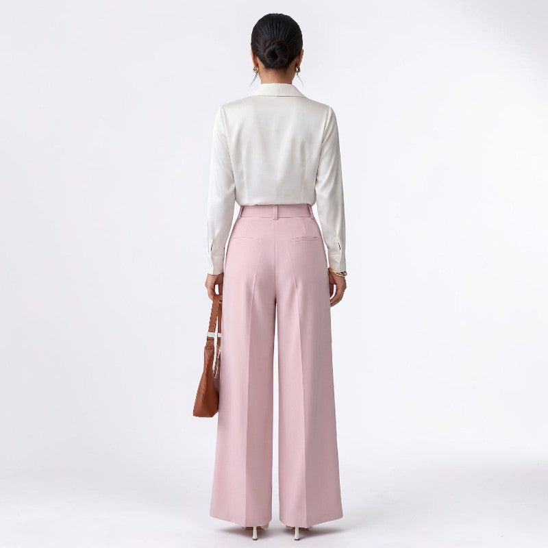Orvalés | Pantalon Femme Taille Haute Coupe Large Style Classique